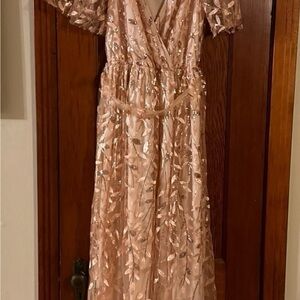 Elegant Pink Sequin Dress